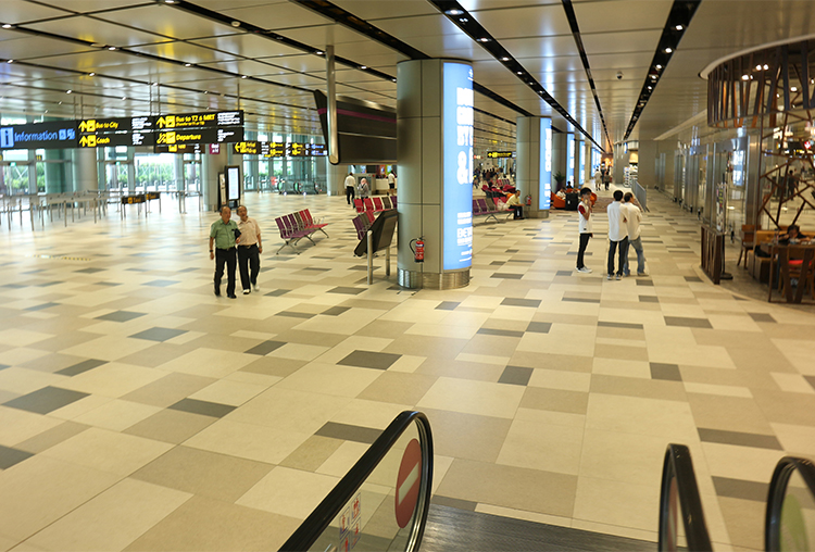 Panaria Ceramica's surfaces cover the spaces of Singapore-Changi Airport